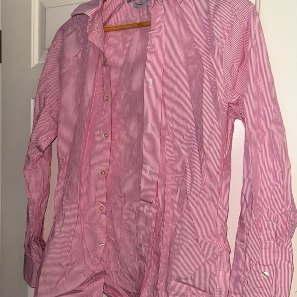 DKNY Pink Striped Slim Fit Shirt